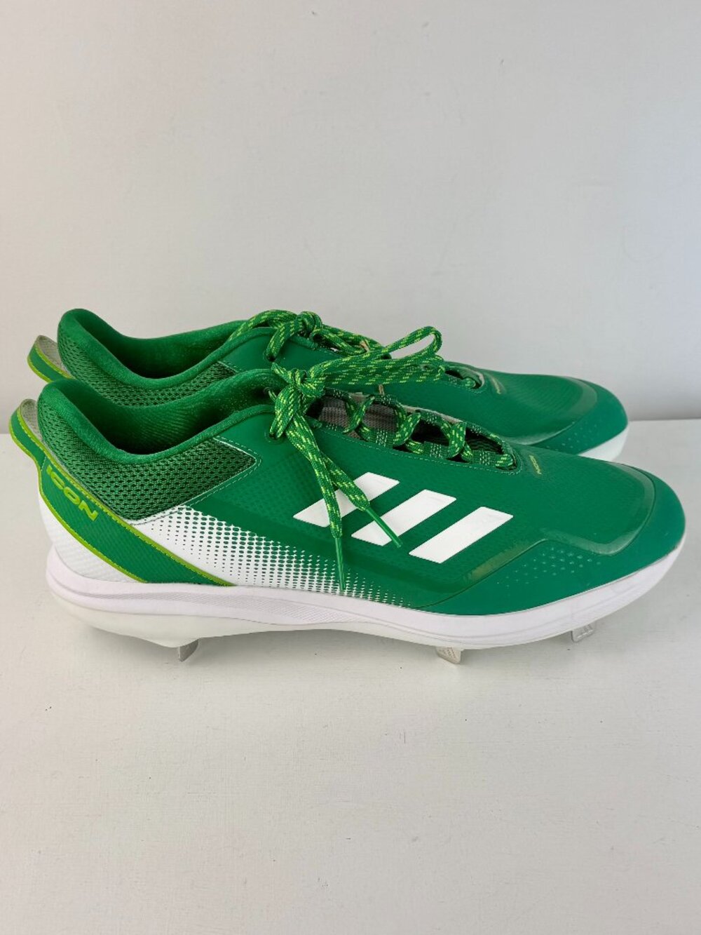 Size 14 - Men's Adidas Icon 7 Baseball Cleat - White Team Green S23859
